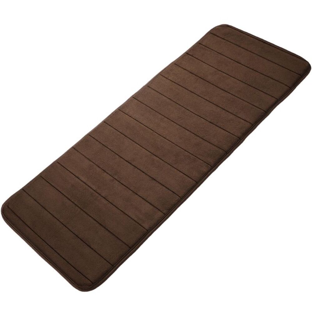 Memory Foam Bath Mat Absorbent Soft Runner Floor Mat 16" x 47" Coffee Color